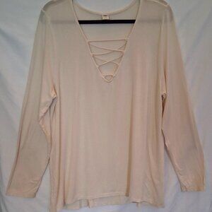 Old Navy, XL, Long-sleeve, Top, Loose Fit, V-Neck, Excellent